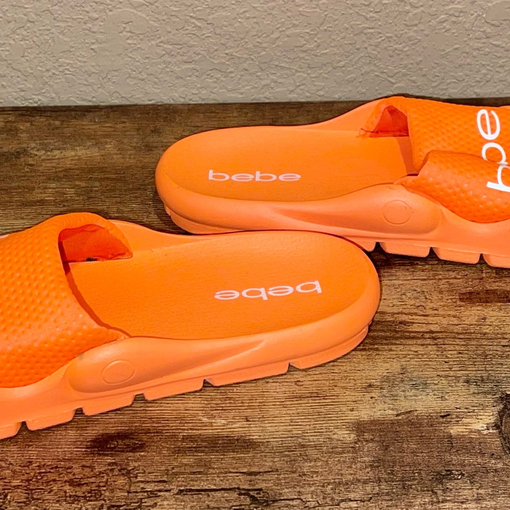 Bebe Bold Orange Slide Sandals - Picture 3 of 4